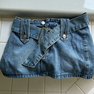 mini denim skirt